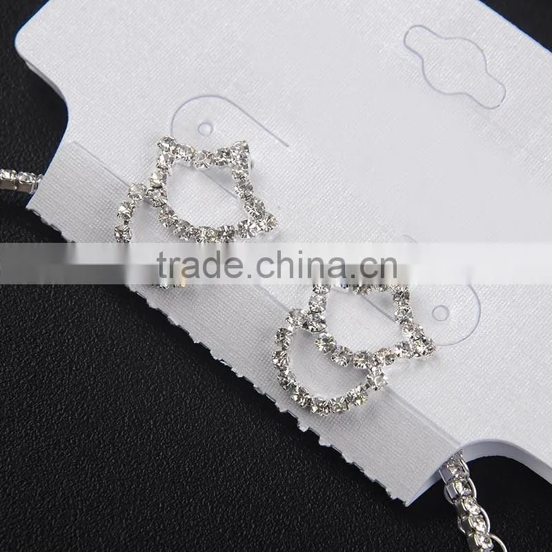 Ladies Bridal Necklace Set Flower Diamond Earring Wholesale Wedding Accessories