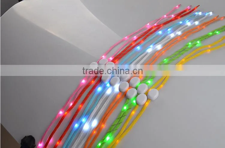 2016 New Style Fancy Light Up LED Shoelaces Flashing Shoelaces for Sale