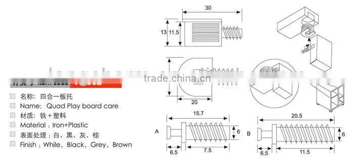 furniture hardware invisible shelf support brackets from China Longcharm manufacturer