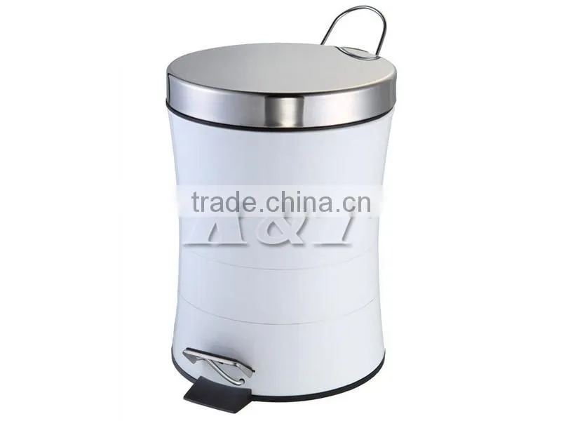 12L Awesome white color collect waist stainless steel trash can