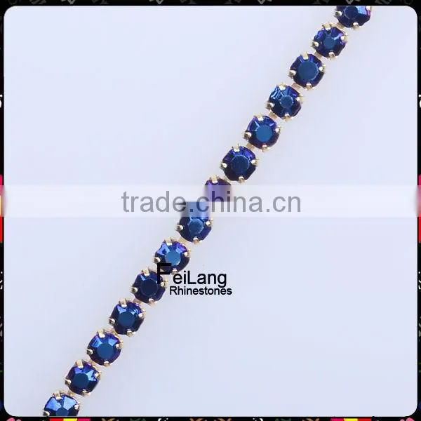 2mm Square rhinestone empty cup chain