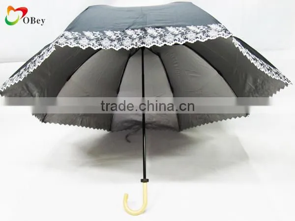 UV resistance big umbrella with rattan handle