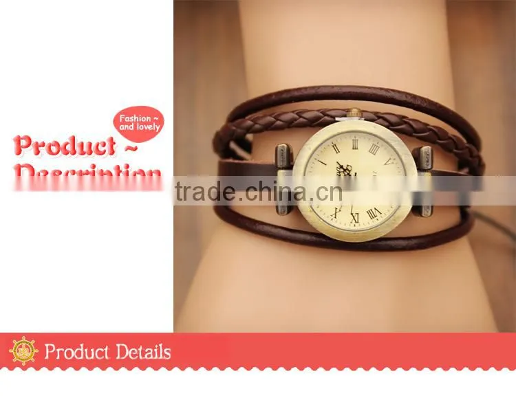 <>2015 hot sale Korean style couple student bracelets men punk style fashion women multilayer watch leather bracelets /