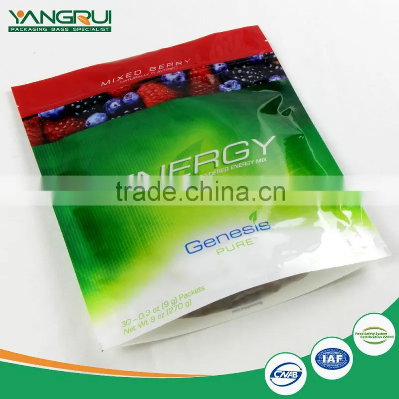 customized food grade snack package clear plastic pouch