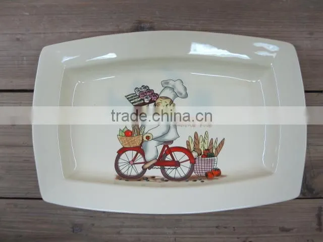 Kitchenware Type Ceramic Rectangle Catering Serving Dish
