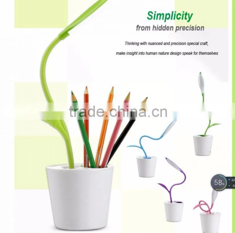 exquisite pen container design electronic LED desk lamp
