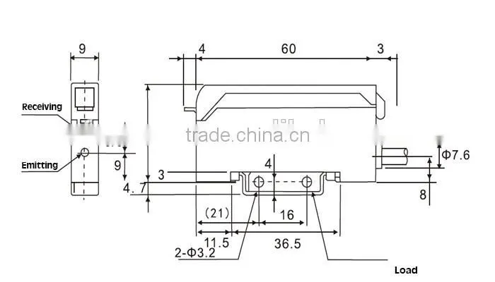 FF-12P PNP General Purpose Fiber optic Amplifier and fiber optic sensor for glass test