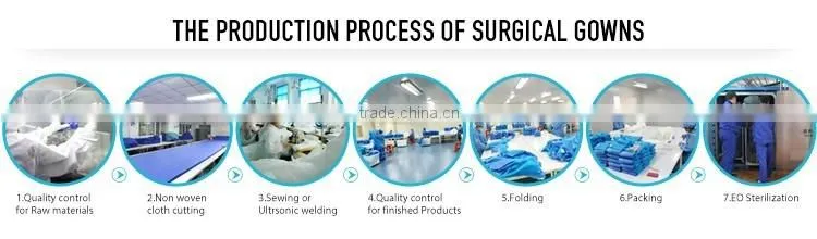 Medical Clothes Medical Consumable 35GSM SMS Surgical Gown