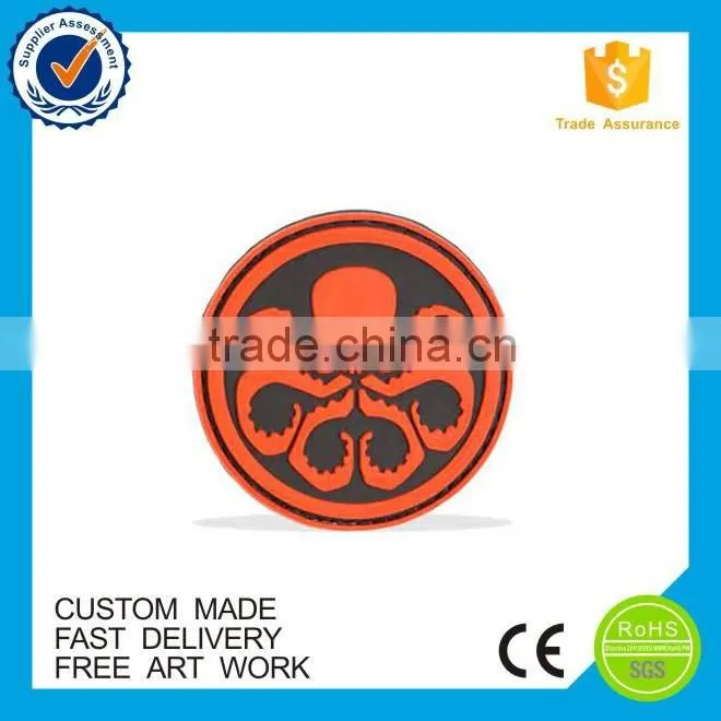 Custom Made Personalized Cheap round blue pvc Patches