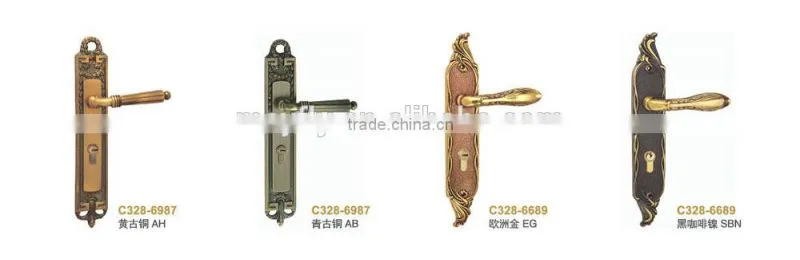 luxury Tri-circle brand Brass European interior room door lock;High-end european-style door lock series