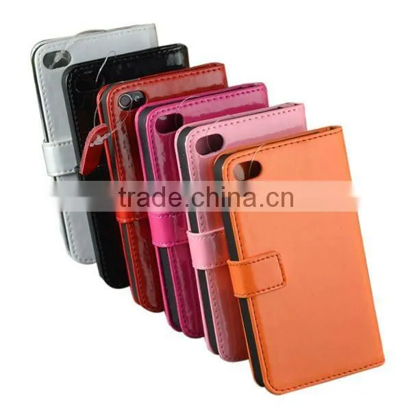 for iphone 4 genuine leather wallet case