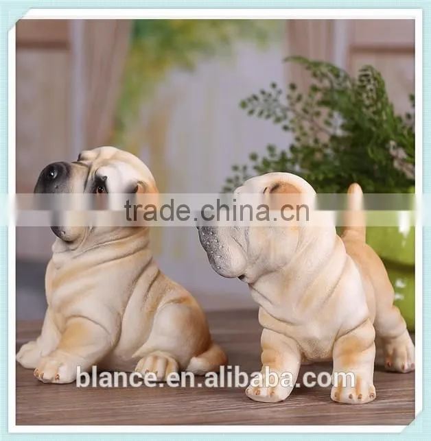 resin shar pei dog statue with cute dog design