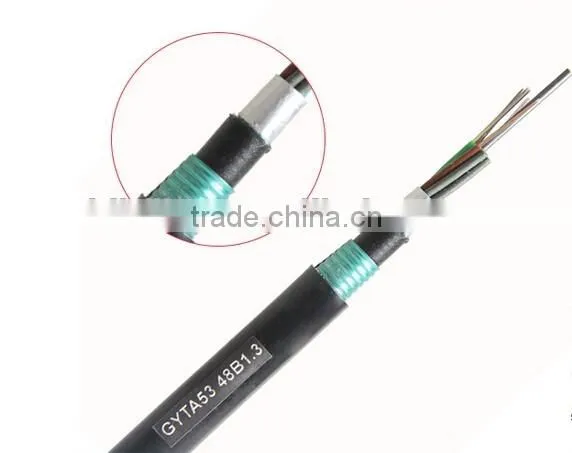 Professional Direct Buried Armored outdoor fiber optical cable gyta5 in stock