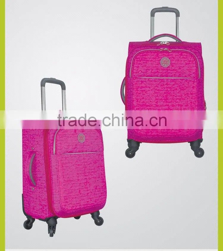 fanshion design soft trolley luggage with internal handle