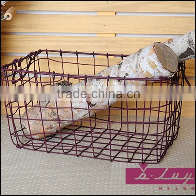S/3 grey weavy wire basket set