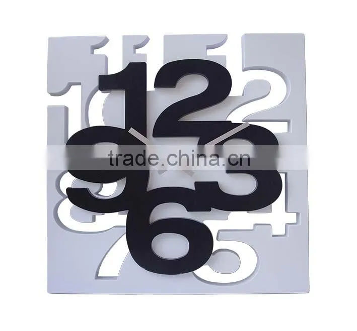 3D square digital wall clock