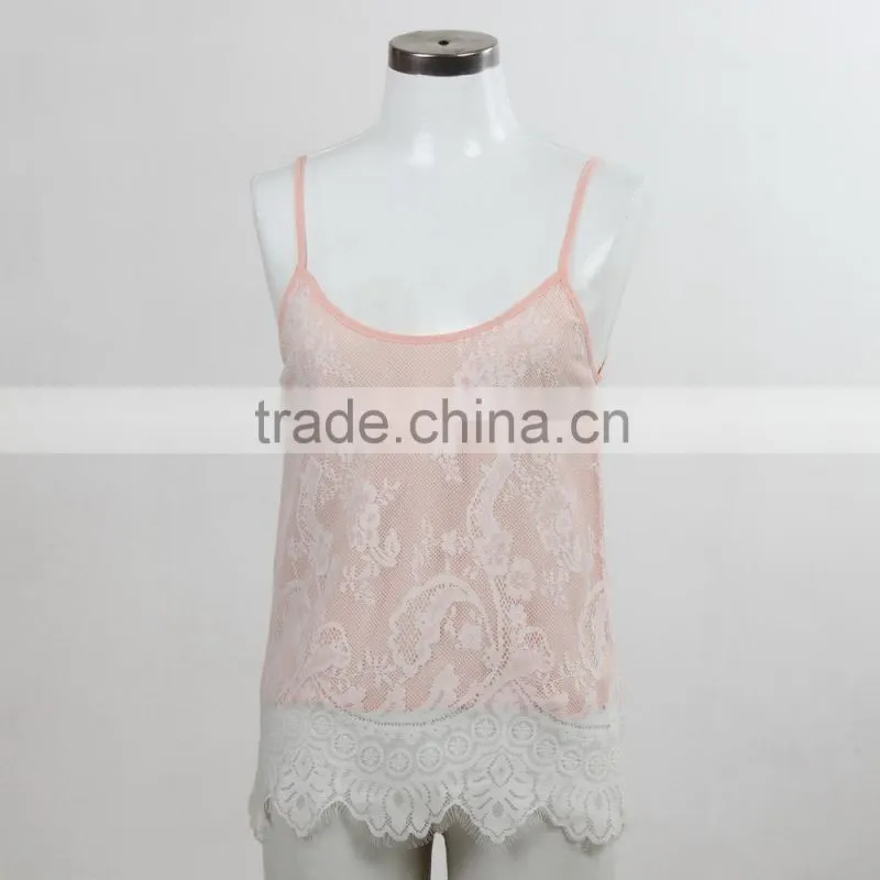 F5S15298 Printing Lace Sexy Camisole for woman