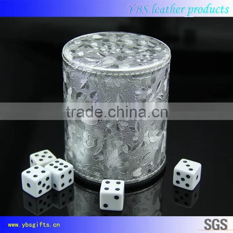 custom leather dice cup with lid