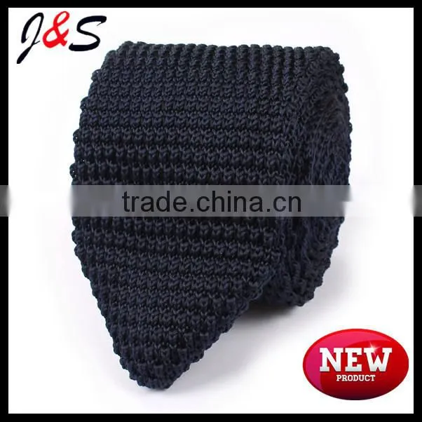 wholesale hand made CUSTOM navy blue silk knitted tie KT036