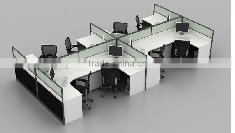 2016 newest modern design 4 seaters office partition(HX-CRV005-2)