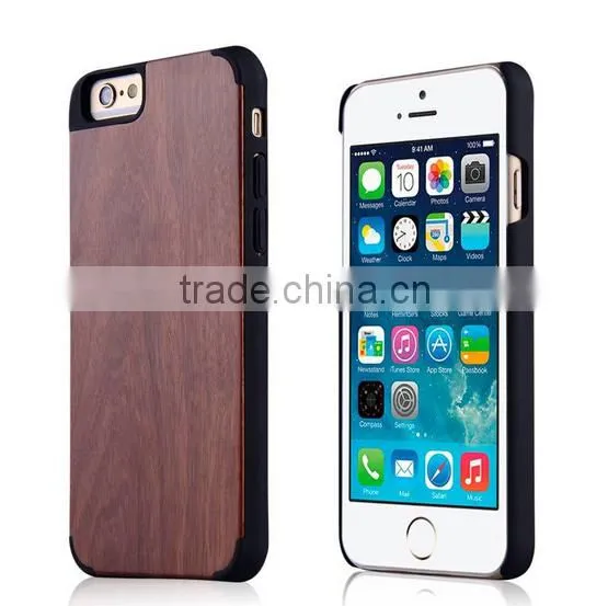Wood bamboo +PC double sided case without battery for iphone 5 case.