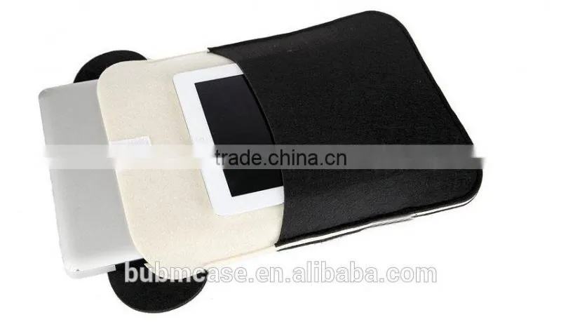 FASHION new arrive BUBM Black Color 9.7 inch Wool Felt Tablet Case Cute Cartoon Panda Bag