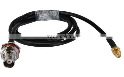 BNC female o-ring bulkhead to SMA female bulkhead pigtail cable KSR195