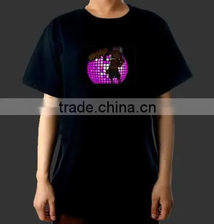 top quality and fashionable el animated t-shirt with low price