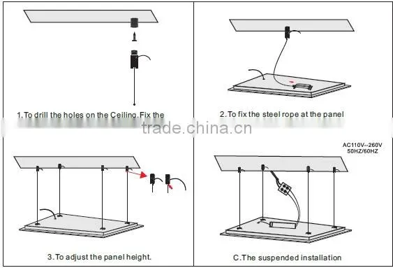 Backlit led ceiling panel light 120lm/w