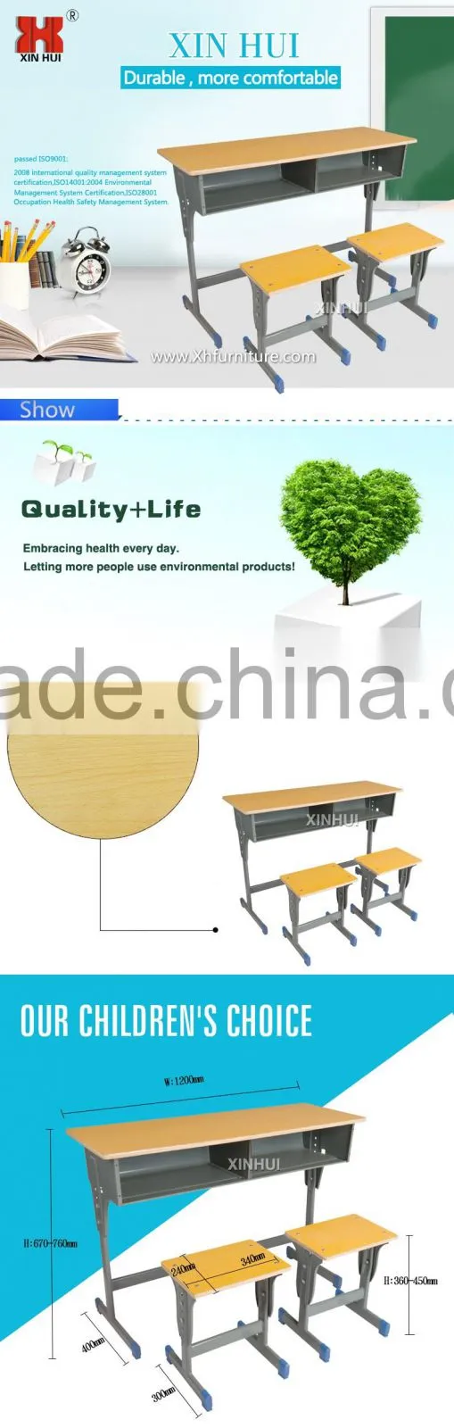 two students with the desks and chairs/school desk and bench