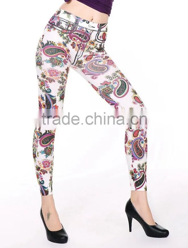 Colorful design beautiful pattern hot wholesale women fitness sexy leggings tights