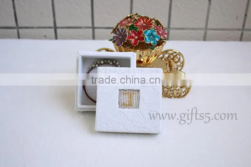Personalized Jewelry Box bracelet box with beaded name plate of J
