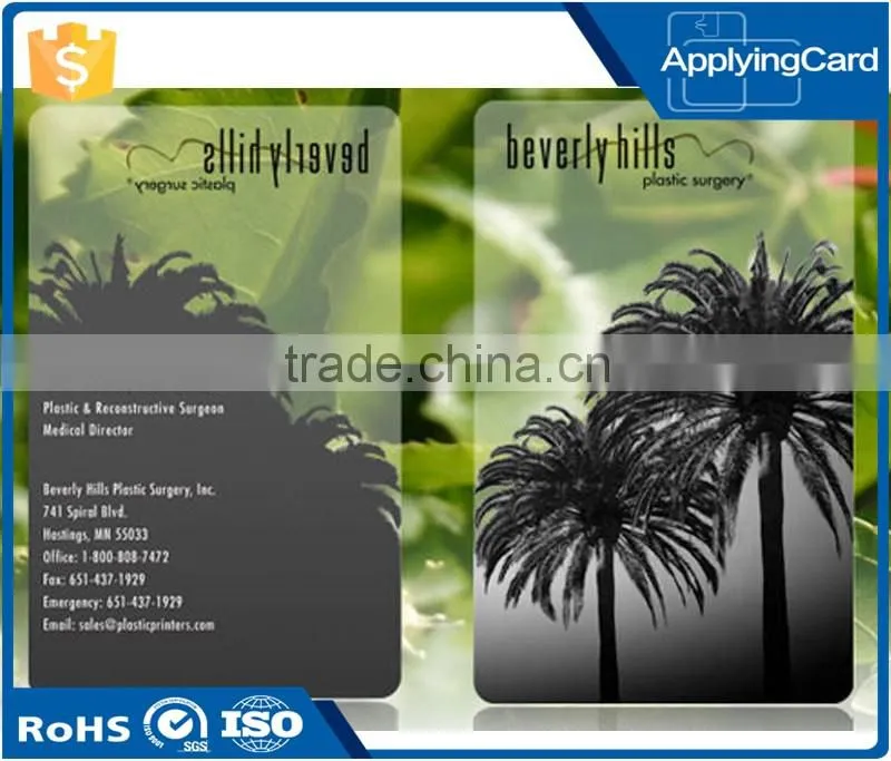 Non-standard size card Inkjet offset prinitng pvc card transparent business card with low cost