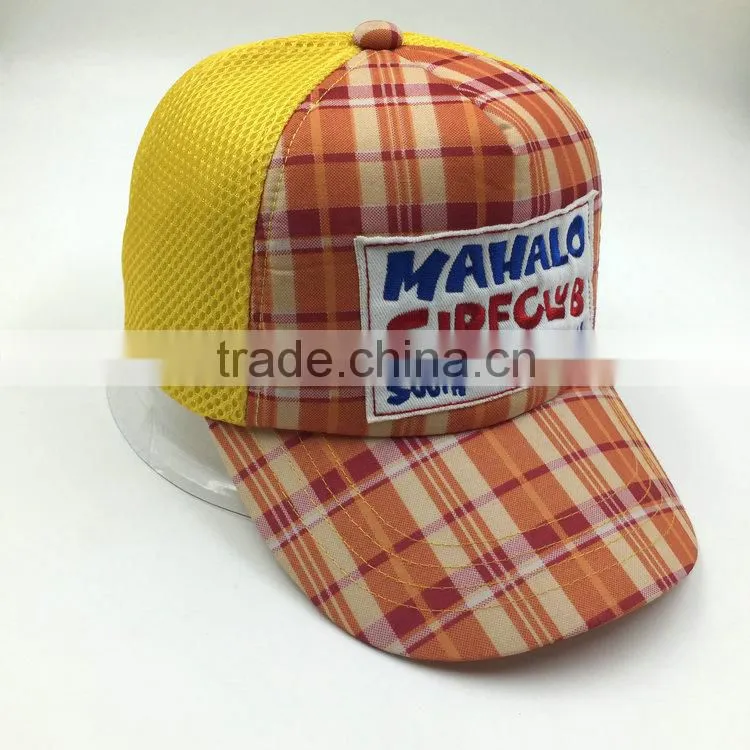 Custom embroidery patch cotton twill trucker mesh cap