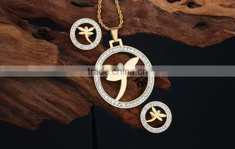 2014 fashion 18 carat gold plated jewelry sets