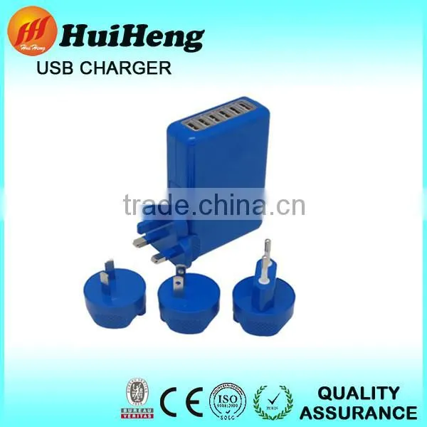 10A 6 port usb charger, portable cell phone charger
