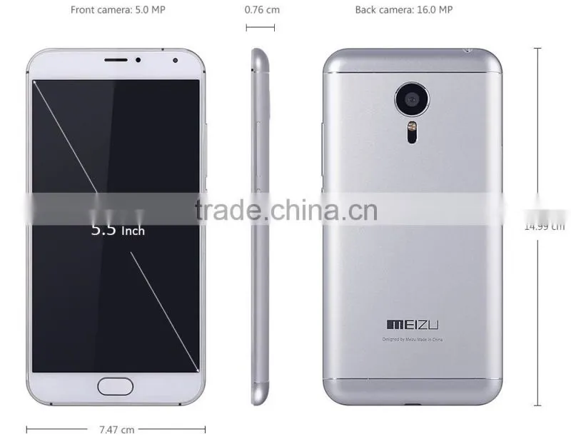 MEIZU MX5e Helio X10 64bit Octa Core 2.0GHz 3GB RAM 16GB ROM Android 5.0 5.5 inch Corning Gorilla Glass 3 Screen Gyroscope