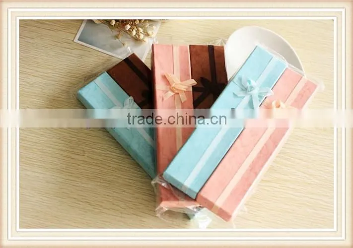 cheap narrow & long gift box with ribbon