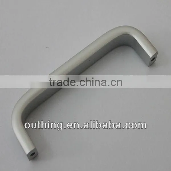 Bent Matte silver aluminum alloy bathroom door handle V