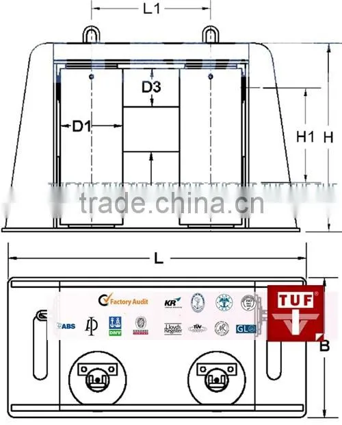 Fairlead anchor roller Marine Fairlead with horizontal rollers
