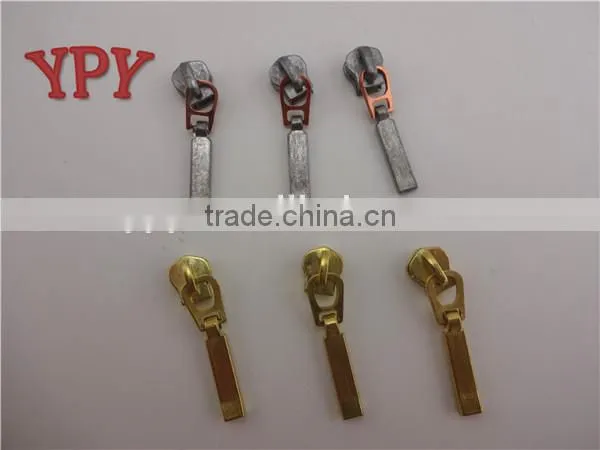 Zinc alloy raw color auto lock metal slider wholesale