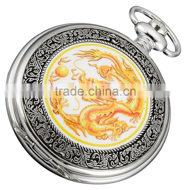Classic White Dial Necklace Chain Quartz Analog Pocket Watch
