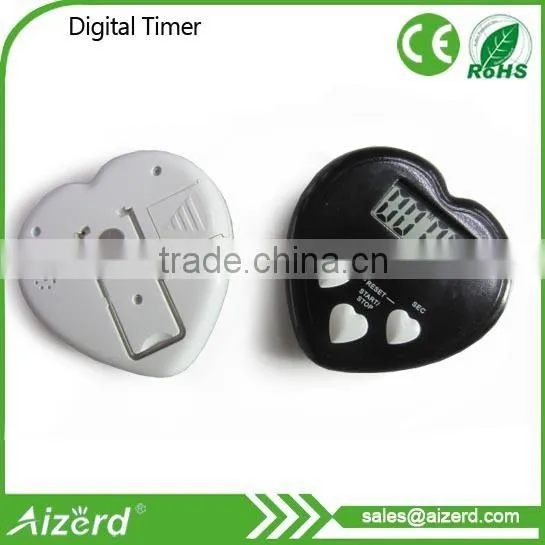 Heart-shaped digital timer with magnet and bracket at back
