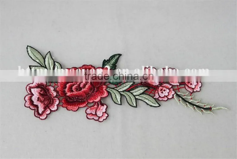 pretty as picture rose embroidery printing patch for chinese style straight skirt