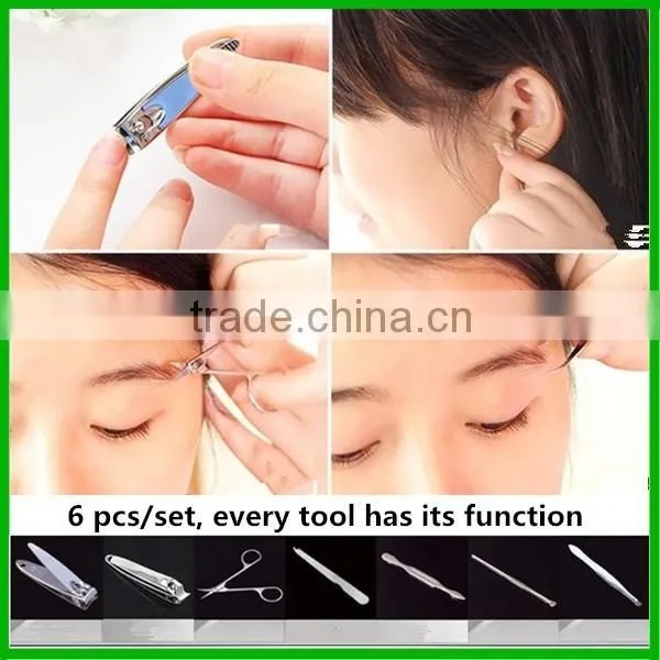 Hot sell nail clipper nail cutter set mini manicure set with pu box