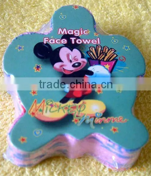 heart shape magic 100% cotton compressed towel