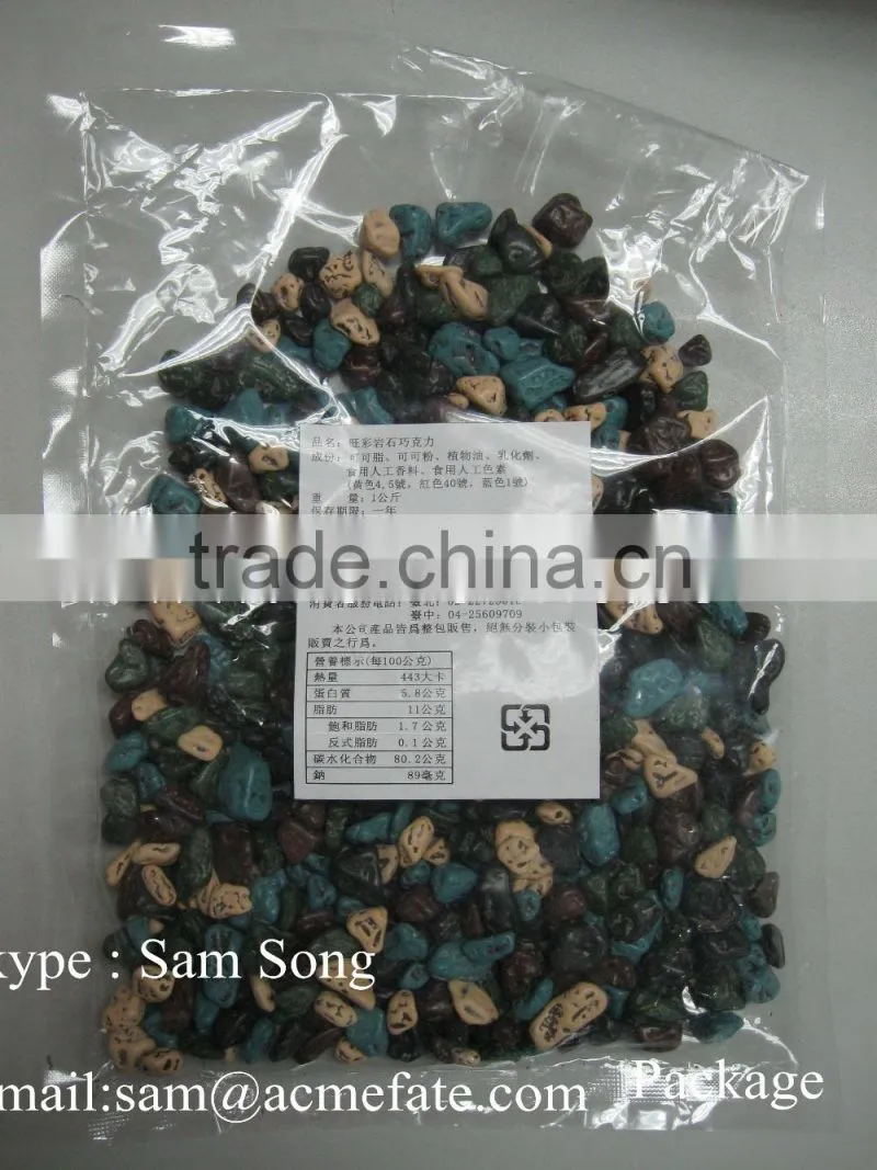 HACCP popular and cheap stone shaped chocolate candy in bulk