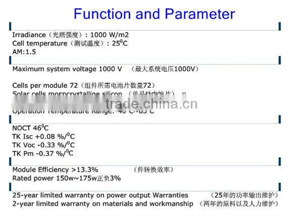 3- 200 Watt solar cell panels, monocrystalline solar panel, price per watt solar panels
