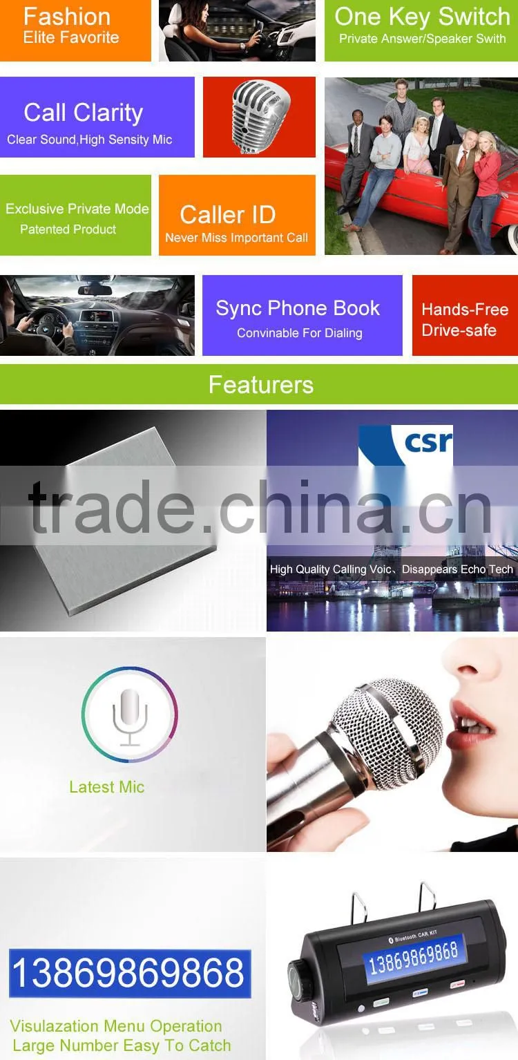 In-car Bluetooth Speaker Phone Receiver Car MP3 Portable Adapter