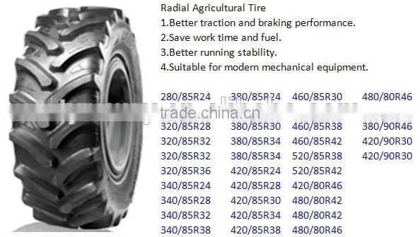 Farm Tyre 360/70R24, 420/70R24,420/70R28, 480/70R24, 480/70R34, 480/70R38, 580/70R38 tire